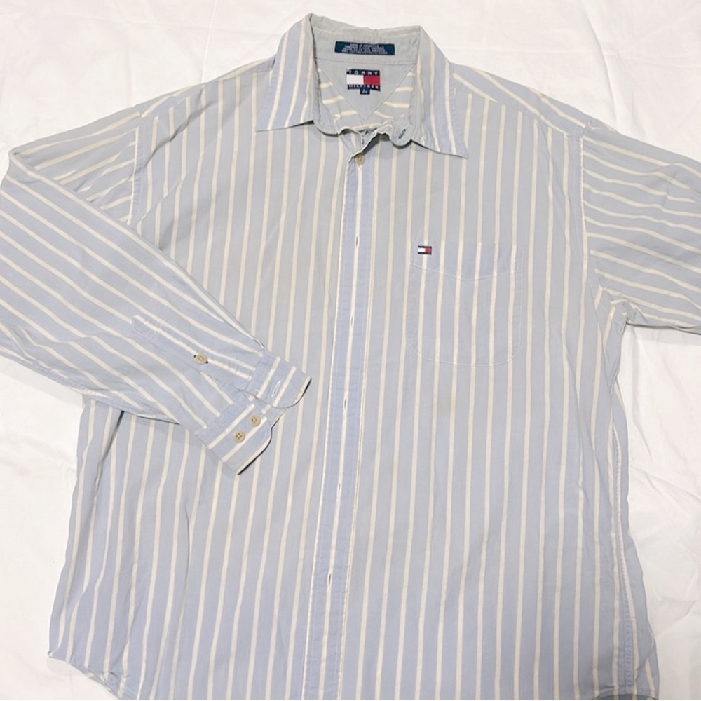Tommy Hilfiger Men’s Striped Oxford Shirt - 100% Cotton